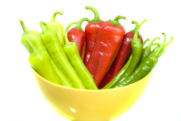 Varios peppers on white background