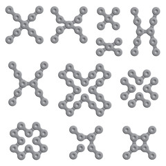 Abstract Letter X - Chain Sign Set