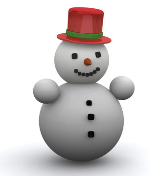 Happy snowman 3d