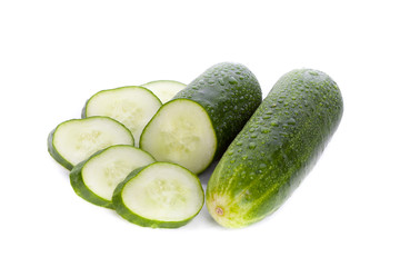 Cucumbers on white