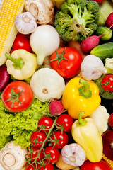 Group of fresh vegetables isolated on white