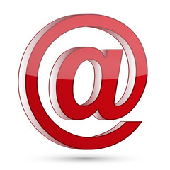 Email Icon 3D Red - Contact, Support Sign