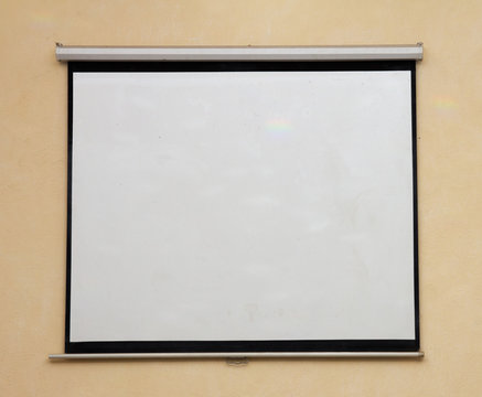 white screen on the wall as background