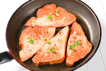 Pan fried lunchmeat