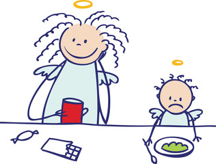 Moms are not angels: enjoying coffee-break