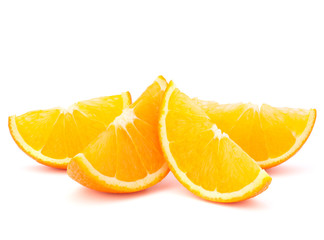 Four orange fruit segments or cantles