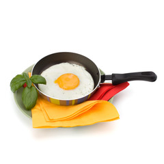 Fried egg on pan