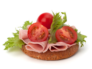 healthy sandwich with vegetable and smoked ham