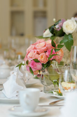 Table set for an event party or wedding reception