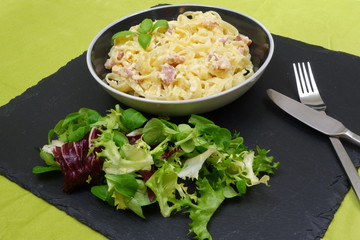 Tagliatelles à la carbonara