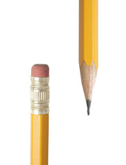 Ends of yellow pencils
