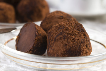 Homemade chocolate truffles