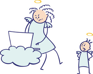 Moms are not angels: working again, colored