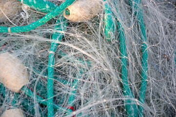 Sieć rybacka - zbliżenie - obrazy, fototapety, plakaty