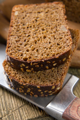 Black bread with sesame seeds