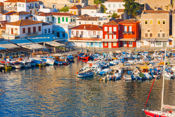 Obraz premium Wide port view from above in Greel Island