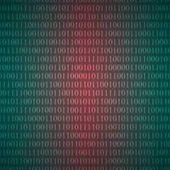 Dark Abstract Binary Seamless Pattern with One Zero Digits