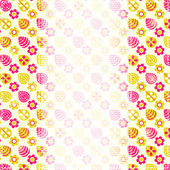 Card with Pink Yellow Stylized Flower Pattern