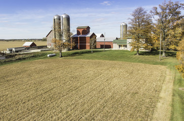 Naklejka premium Aerial view of the country farm