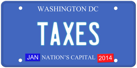 Taxes Washington DC License Plate