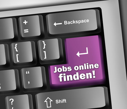 Keyboard Illustration "Jobs online finden!"