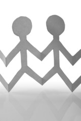 close up of paper people