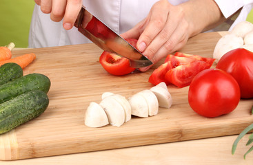 Chopping food ingredients