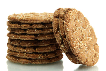 tasty crispbread isolated on white