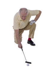senior man playing golf