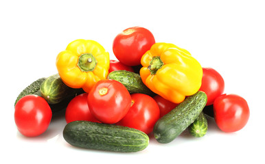 fresh vegetables isolated on white