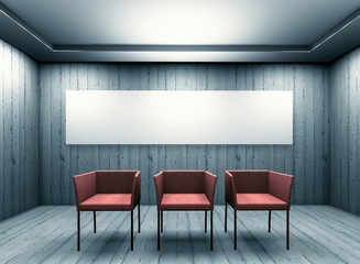 3 red armchair