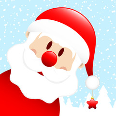 Santa Hat Star Winter Forest Diagonal