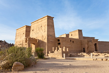 temple of isis on agilika island, aswan, egypt