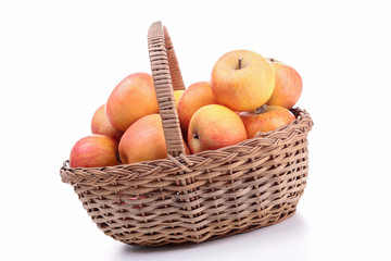 wicker basket with apple