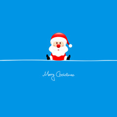 Sitting Santa Iceblue Background