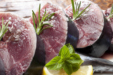 Chopped fresh tuna - obrazy, fototapety, plakaty