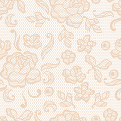 Vintage lace background, ornamental flowers. Vector texture.