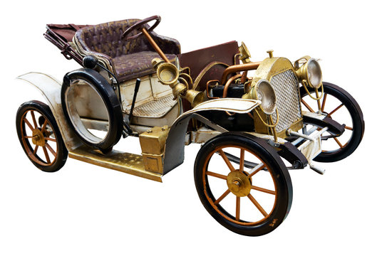 Retro car. Clipping path included.