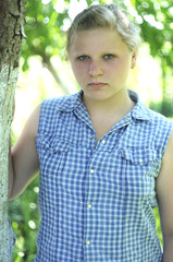 Girl in a checkered shirt