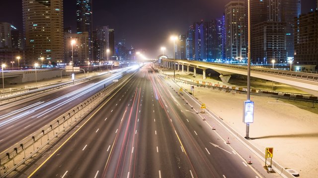 Sheikh Zayed Road to Dubai City Timelapse 4K