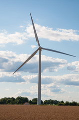 Wind turbines in the fields