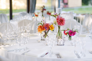 Table set for an event party