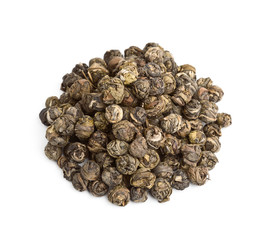 Exotic green tea isolated on white background