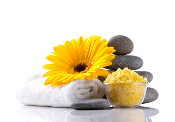 spa accessories and flower