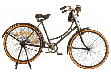 Fototapeta na wymiar Vintage na początku XX wieku, rower na białym tle