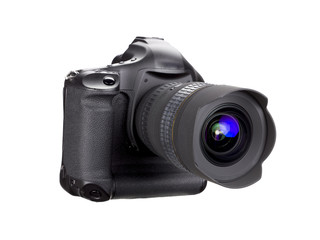 digital camera with attached lens