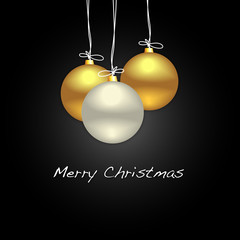 Merry Christmas - Hintergrund - Kugeln - Gold/Silber/Schwarz