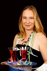 beautiful women with champagne glass