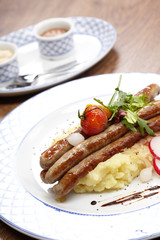 sausages and potatoes