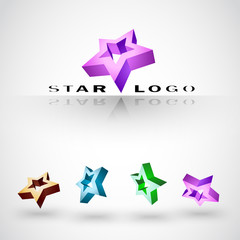 Company 3d vector Logo. Вest of stars
